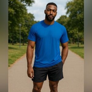 Champion Royal Blue Crew Neck Short Sleeve Tee.